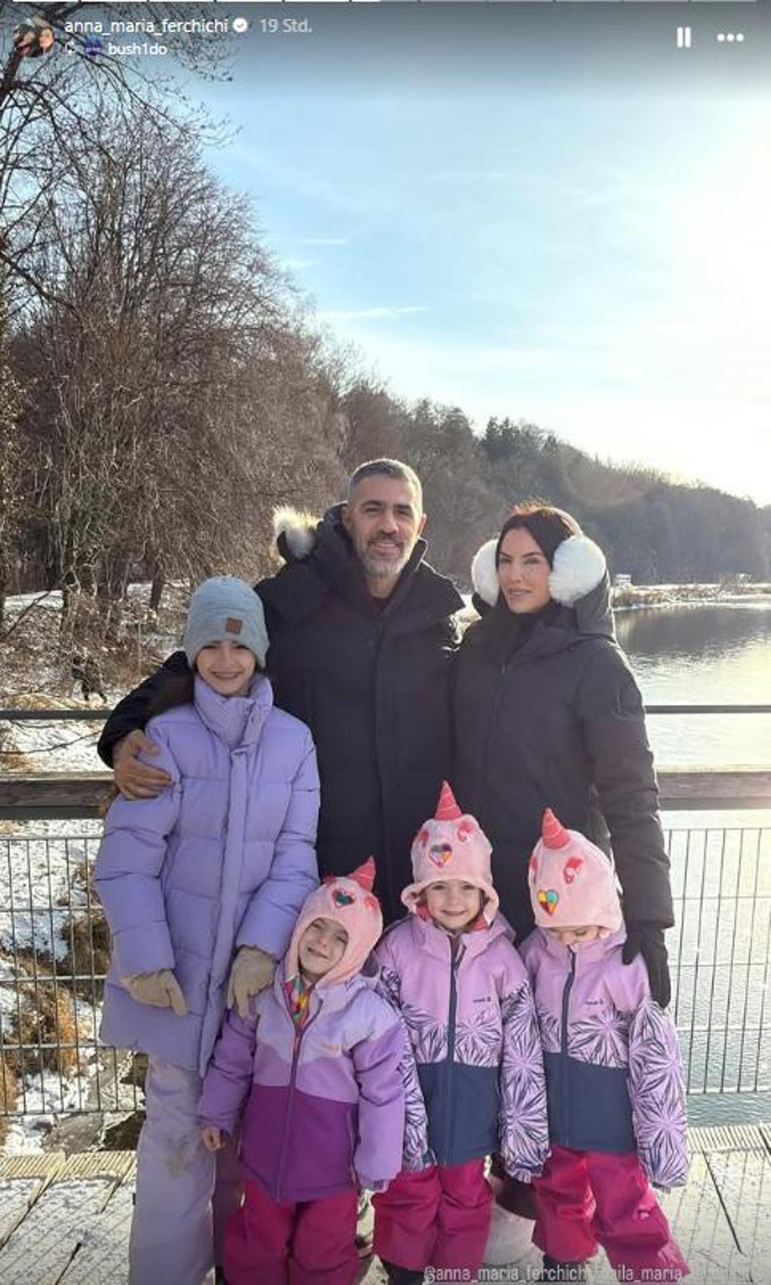 Bushido mit Frau und Kindern an der Isar.