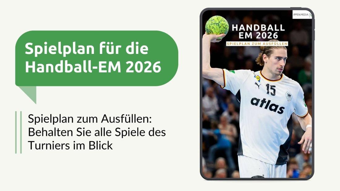 Vorschaubild für einen Spielplan für die Handball-EM 2026 als kostenloser Download
