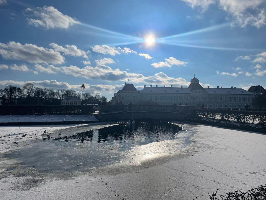 Ein weiterer kleiner Fleck Wasser wird von Enten und Schwänen besucht. Ob auch sie das schöne Wetter wertschätzen?