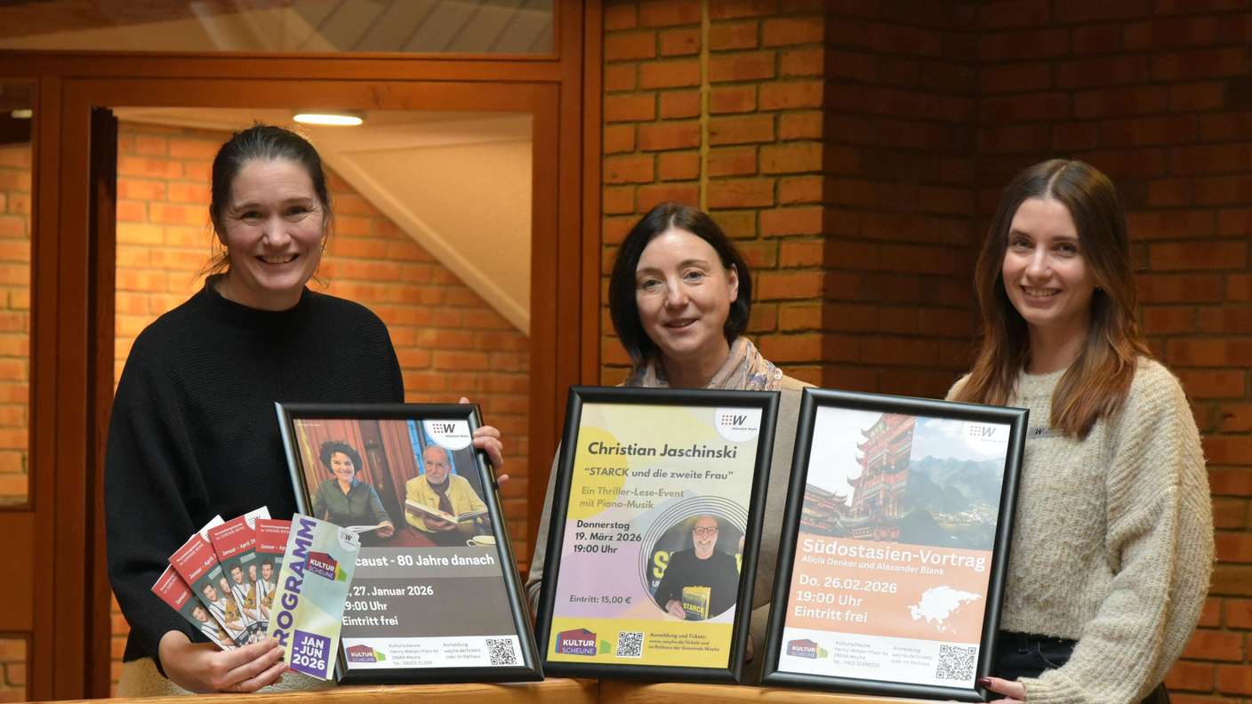 Weyhe Kulturprogramm und Veranstaltungskalender Kulturscheune, (v.l.) Hedda Stock, Bianca Schmidt, Lisa-Marie Leimann