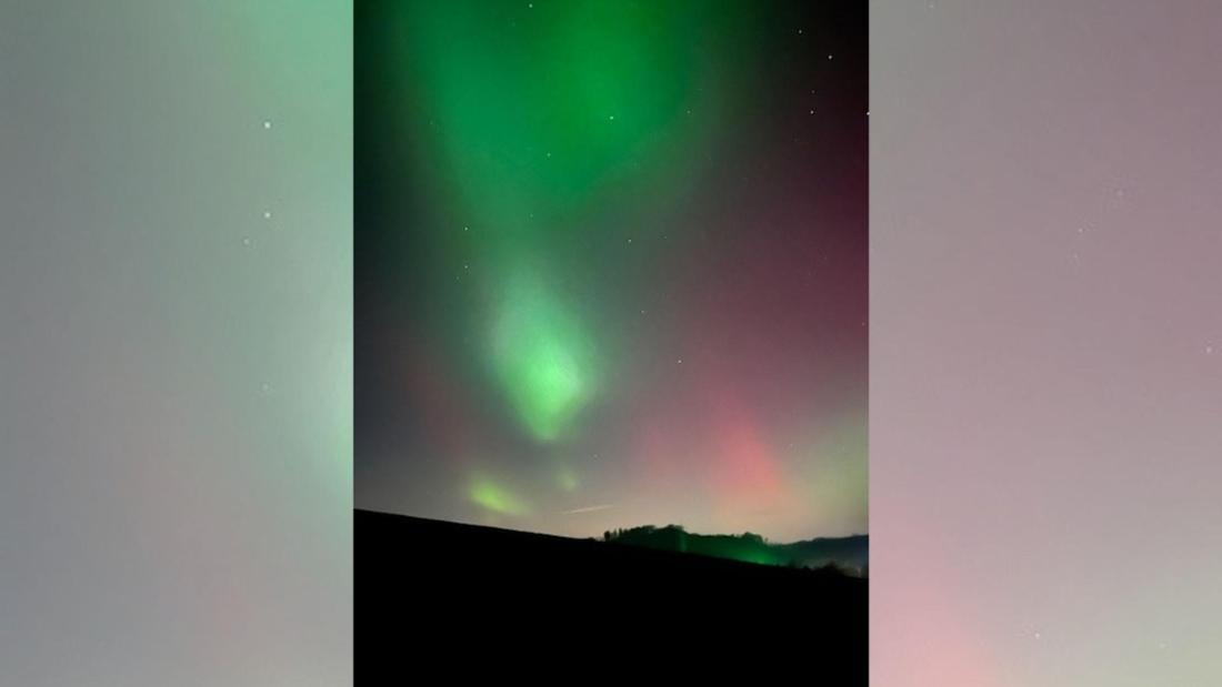 Die Polarlichter über Sundern-Westenfeld im Sauerland.