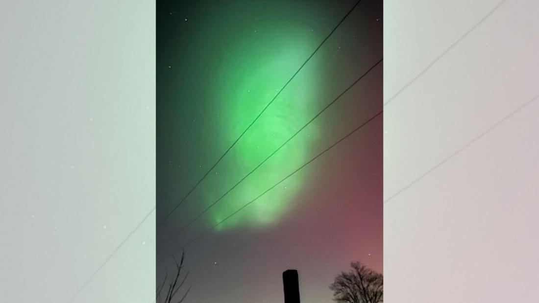 Die Polarlichter über Sundern-Westenfeld im Sauerland.