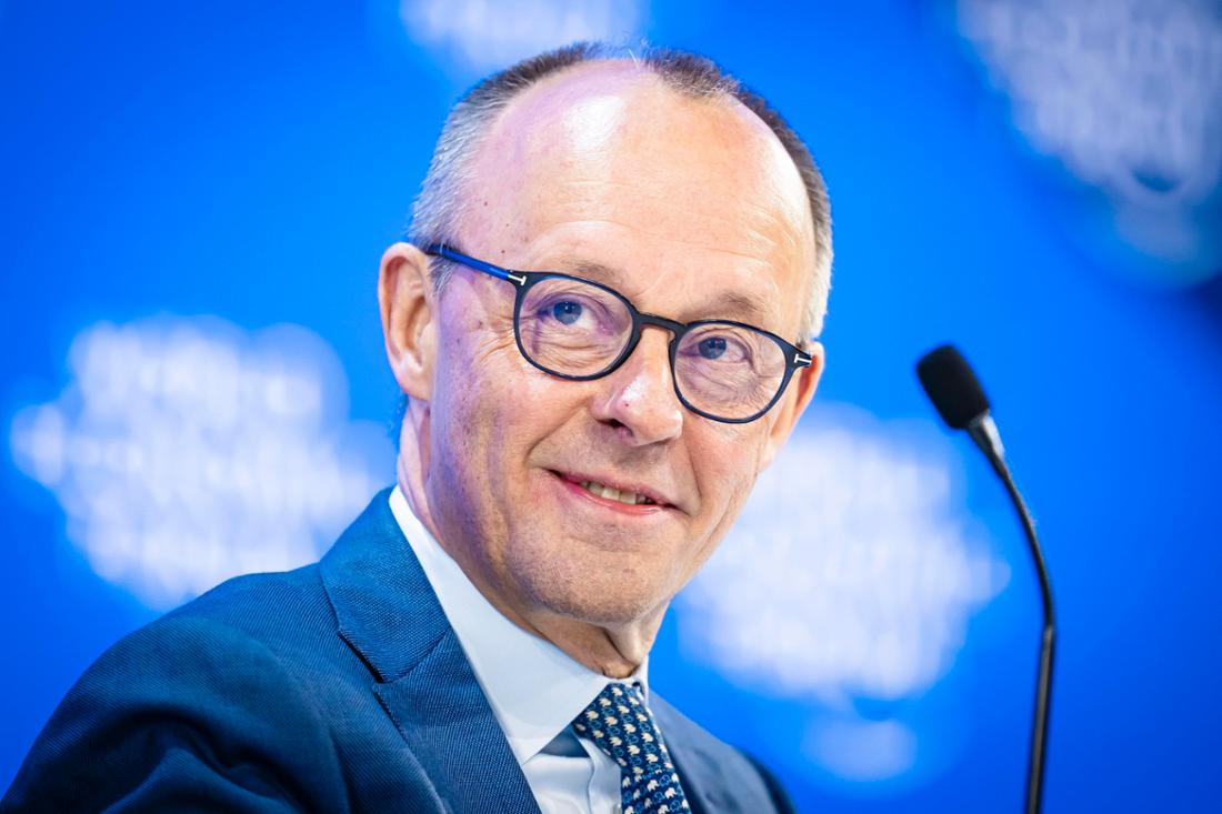 Friedrich Merz hält Rede in Davos.