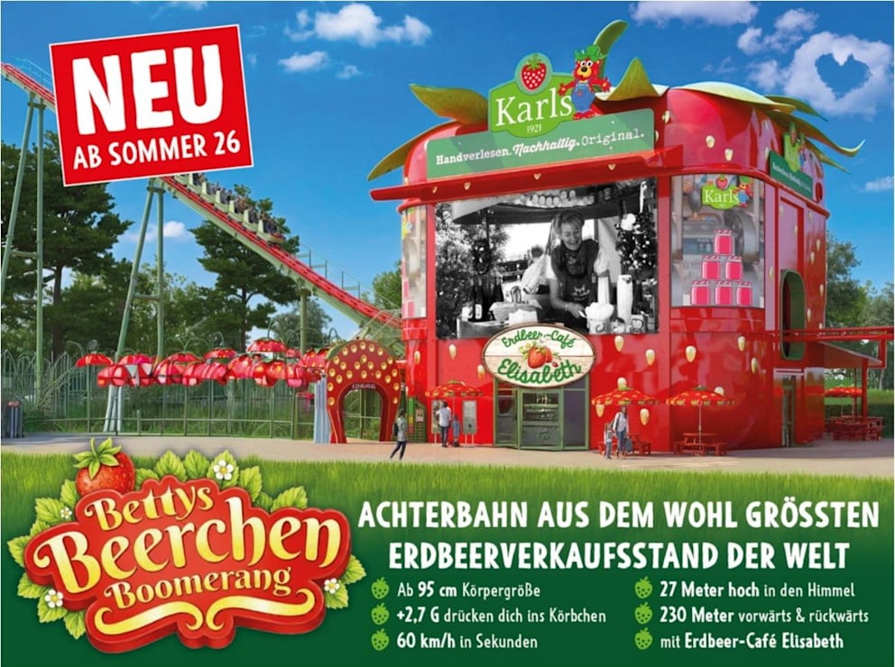 Das Bauprojekt beinhaltet den wohl größten Erdbeerverkaufsstand der Welt