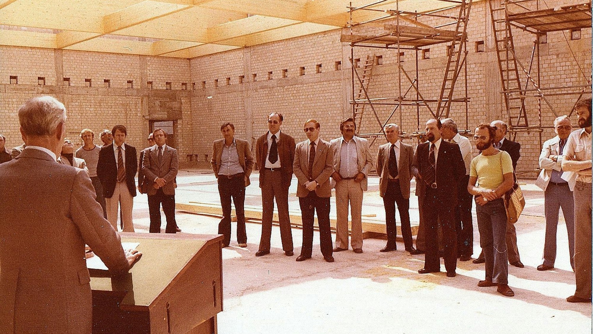 In den 70er Jahren war die Halle noch in Bau.