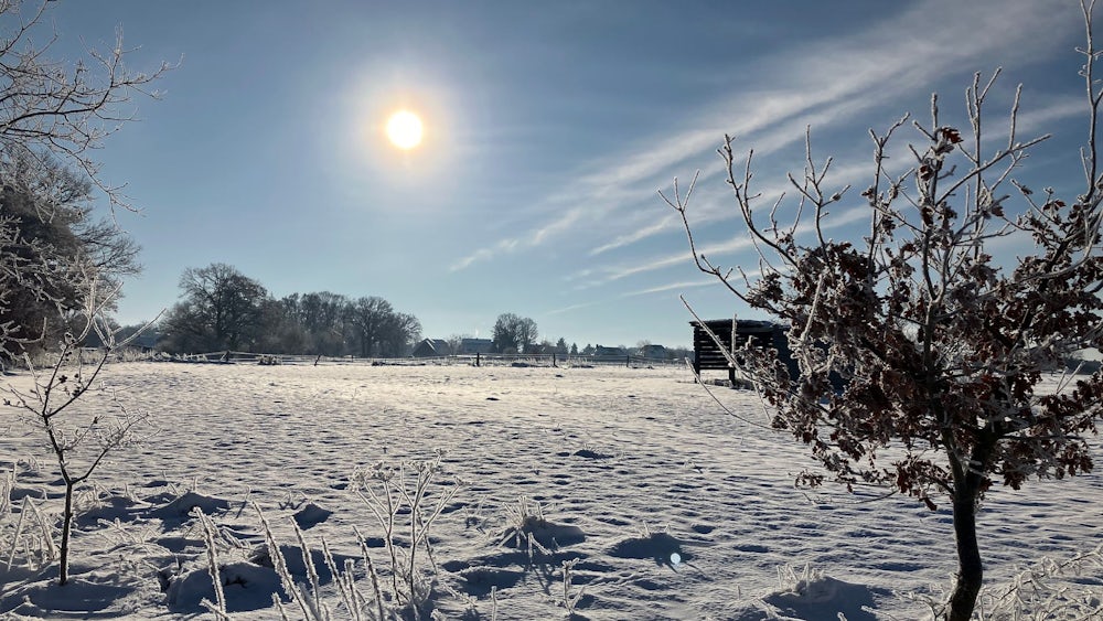 Weite Teile Niedersachsens sind schneebedeckt.