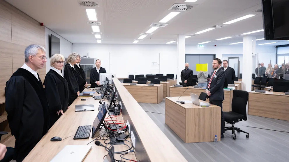 Der Prozess am Oberlandesgericht Dresden wird im Hochsicherheitssaal verhandelt