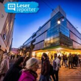 Der Westenhellweg in der Dortmunder Innenstadt mit Blick auf das Ex-Kaufhof-Gebäude.