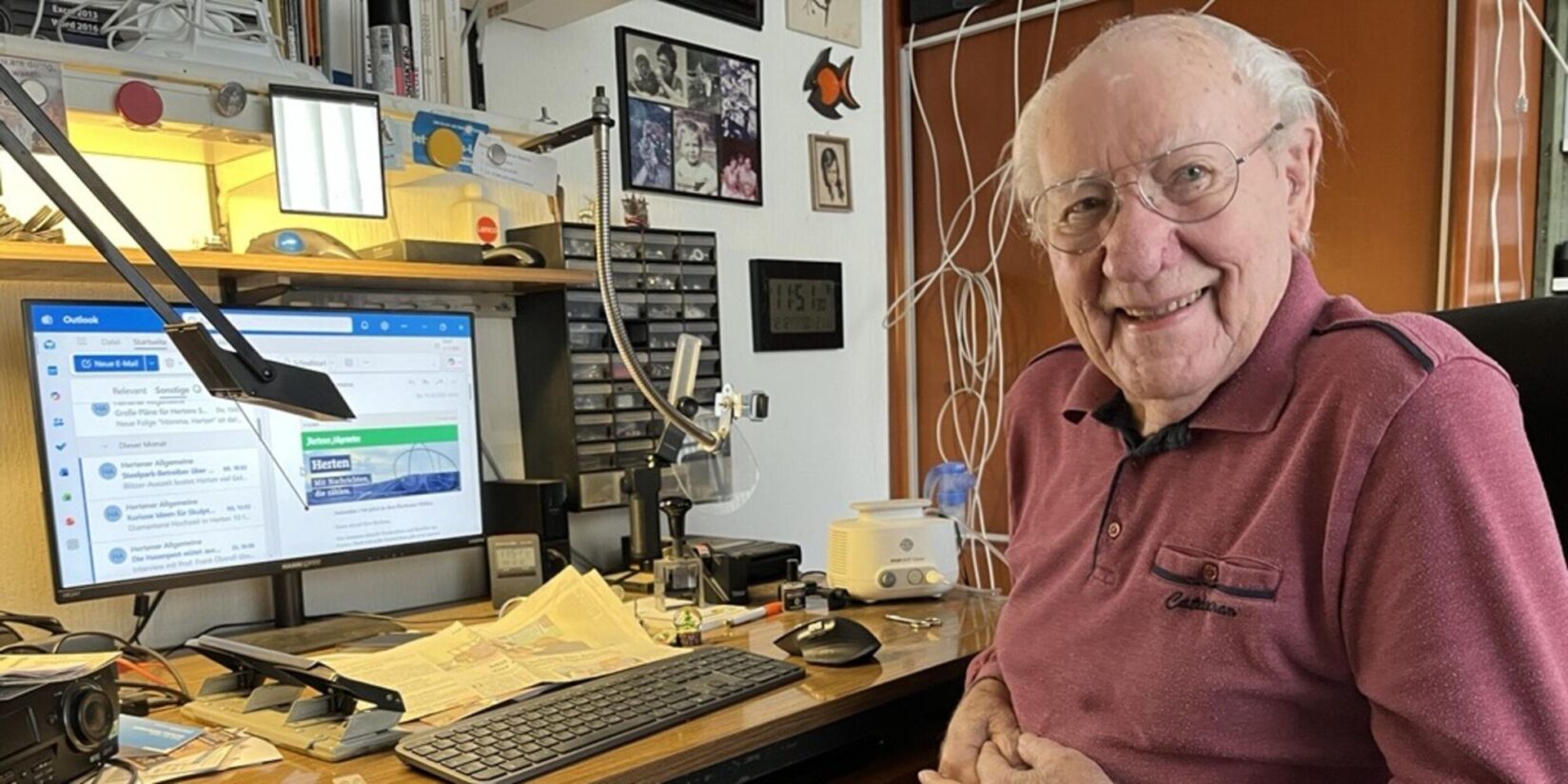 Helmut Borkens (101) ist der älteste ePaper-Leser in Herten