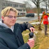Arbeiten an einem Wasserrohr an der Marsbruchstraße.