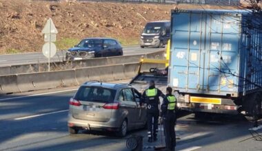Unfall auf der A1 am Autobahnkreuz Dortmund Unna