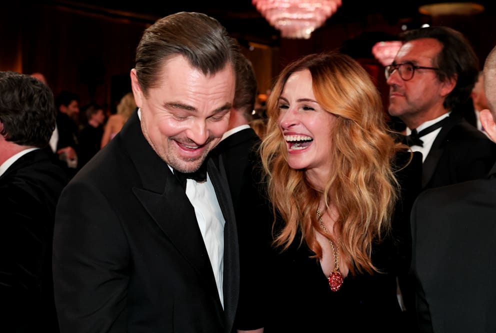 Leonardo DiCaprio (51) und Julia Roberts (58) haben gut Lachen. Auch, wenn Leo bei den Golden Globes leer ausging