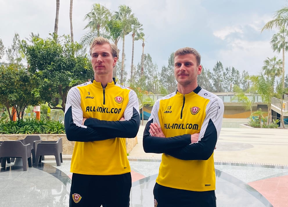 Vincent Vermeij (li.) und Christoph Daferner im Dynamo-Trainingslager in der Türkei.