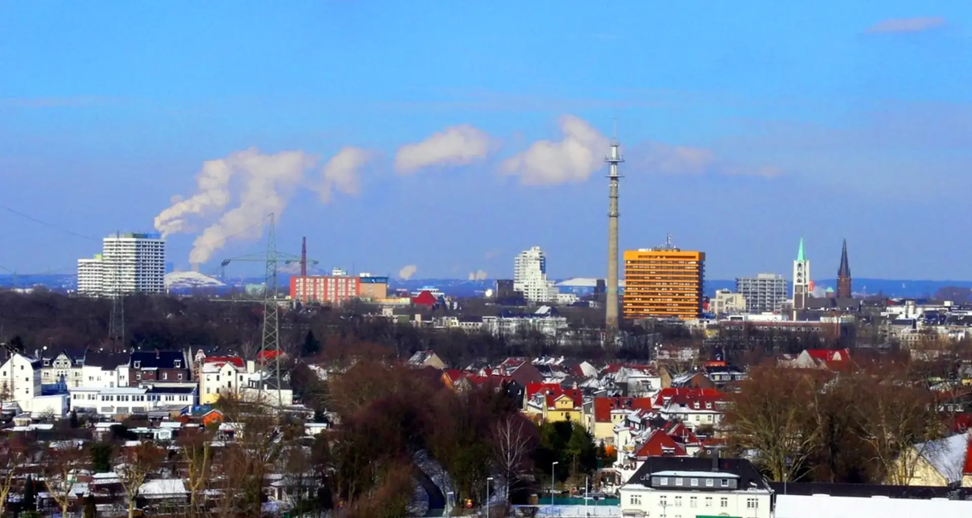 Skyline Gelsenkirchen im Winter