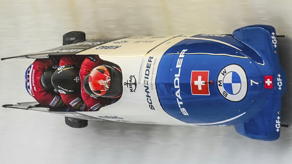 Der Viererbob von Michael Vogt und Sandro Michel 2023 in Altenberg