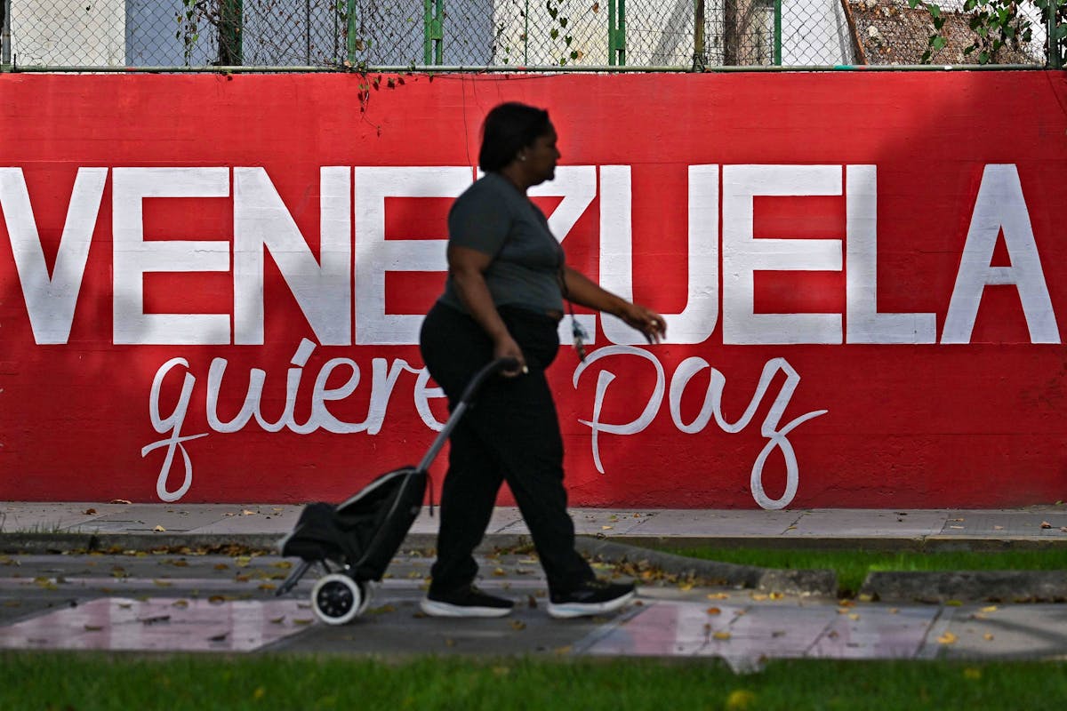 Wandbild mit der Aufschrift «Venezuela will Frieden», Caracas, 7. Januar 2026.