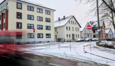 Erste Räumung auf der Fahrradstraße für den Umweltbetrieb in Bielefeld