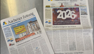 Mediahuis Aachen schrumpft die "Aachener Zeitung" auf das Halbformat.