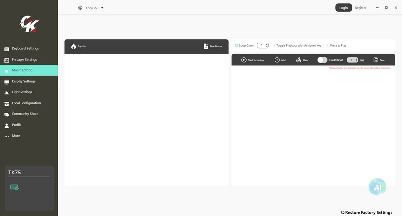Gamakay TK75HE V2 - Bilder App 