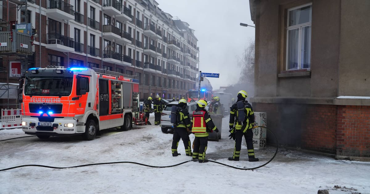 Leipzig: Brand am Lene-Park - Feuer in Keller in Crusiusstraße