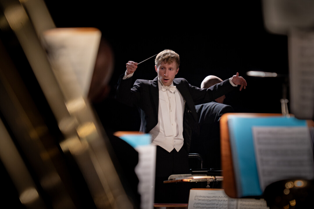 Patrick Hahn in ›Das Rheingold‹. Foto: Sinfonieorchester Wuppertal / Yannick Dietrich