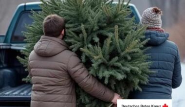 Unser JRK sammelt Weihnachtsbäume in Rauxel!