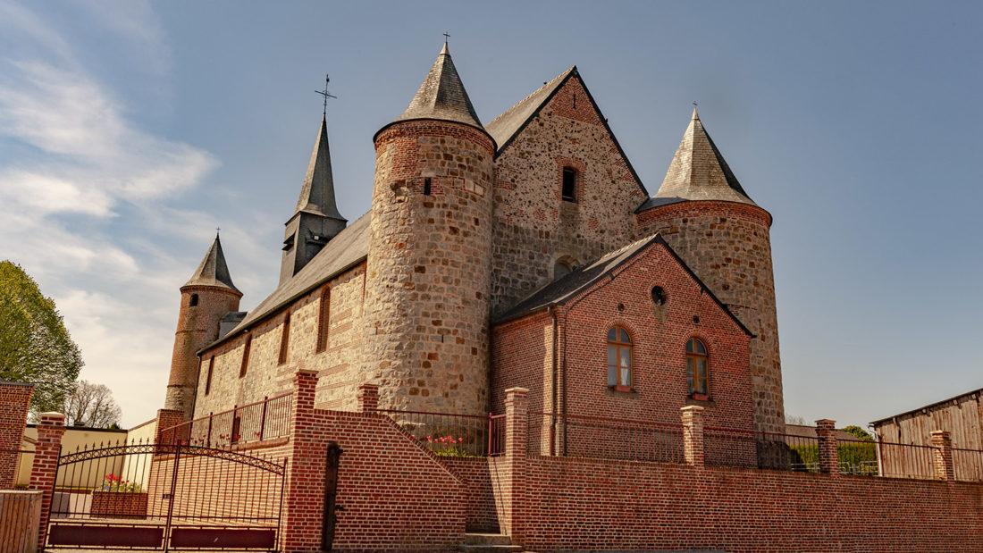 Aisne. Die Wehrkirche von La Bouteille. Foto: Hilke Maunder