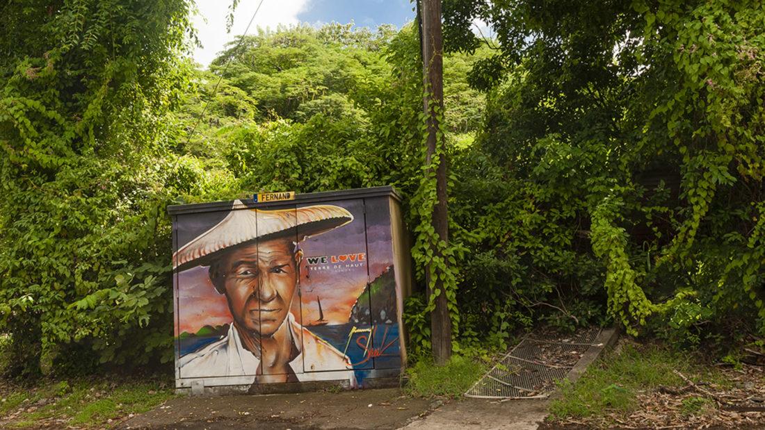 Îes des Saintes: Street Art mit Salako - auf einem Stromkasten der Terre-de-Haut. Foto: Hilke Maunder