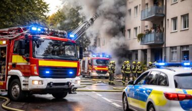 Mannheim: Brand in Mehrparteienhaus sorgt für Straßensperrung