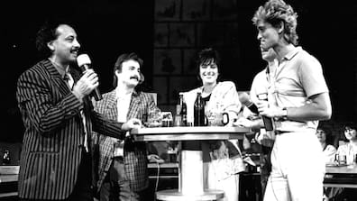 Im DDR-Fernsehen: Wolfgang Stumph mit den Stars Jürgen Karney, Ina-Maria Federowski, Jürgen Lippert und Olaf Berger (v. l.).
