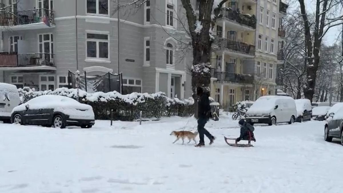 Müllabfuhr lahmgelegt, Schulen zu: "Elli" über Norddeutschland - Hamburg versinkt im Schnee