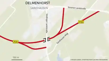 So verläuft die ”Südvariante” der B212n im Delmenhorster Stadtnorden nach bisheriger Planung.