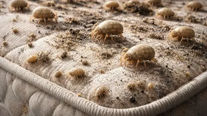 Matratze mit Milbenbefall - KI generiert Matratzenreinigung: Verbraucher sollten sich schützen