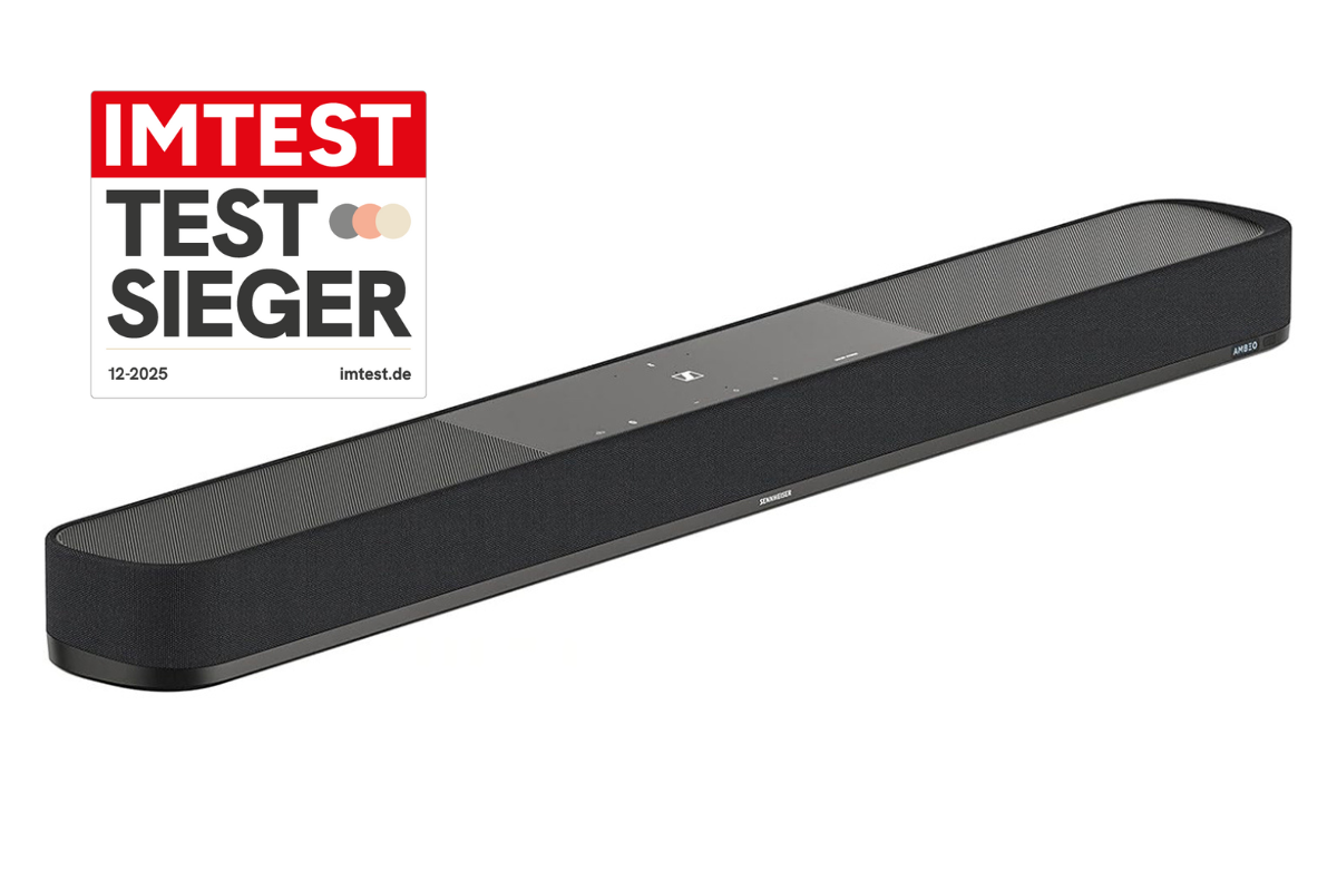 Sennheiser Ambeo Soundbar auf weissem Hintergrund