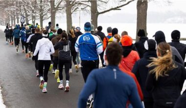 Marathon-Training am eiskalten Maschsee in Hannover