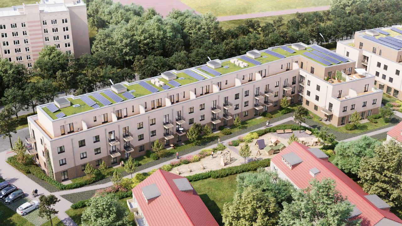 Visualisierung des Wohnquartiers "Lichtenrader Damm" von oben