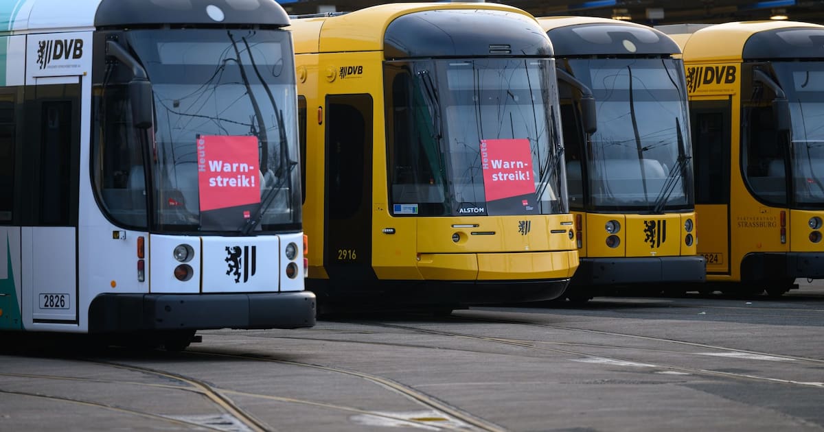 Busse und Bahnen in Dresden werden am Montag bestreikt