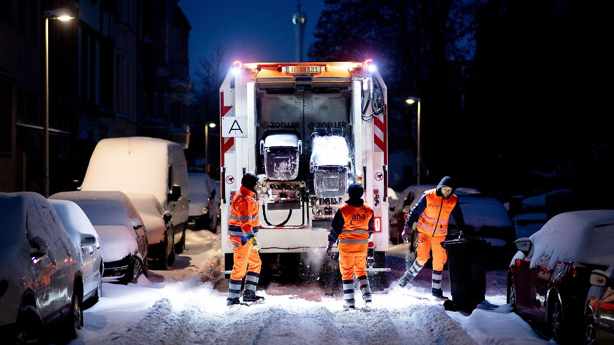 Niedersachsen & Bremen: Starkes Schneetreiben – Müllabfuhr fällt vielerorts aus