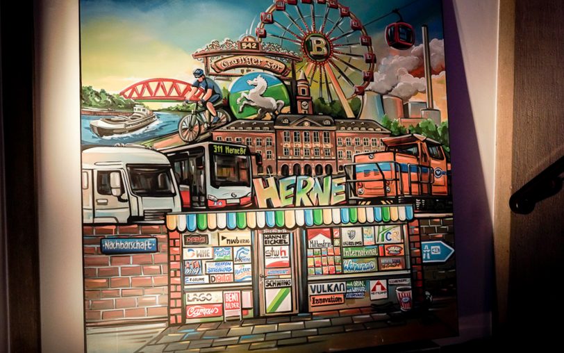 Das zu versteigernde Kunstwerk von Beni Veltum aus Gelsenkirchen: Das Mindestgebot lag bei 2.000 Euro.