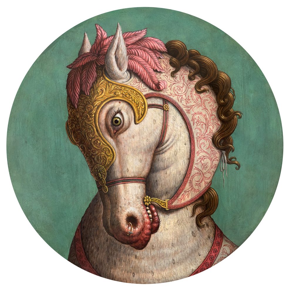 Eine abstrakte Zeichnung eines Pferds.