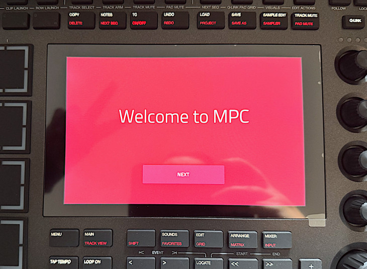 AKAI MPC Live III Startbildschirm