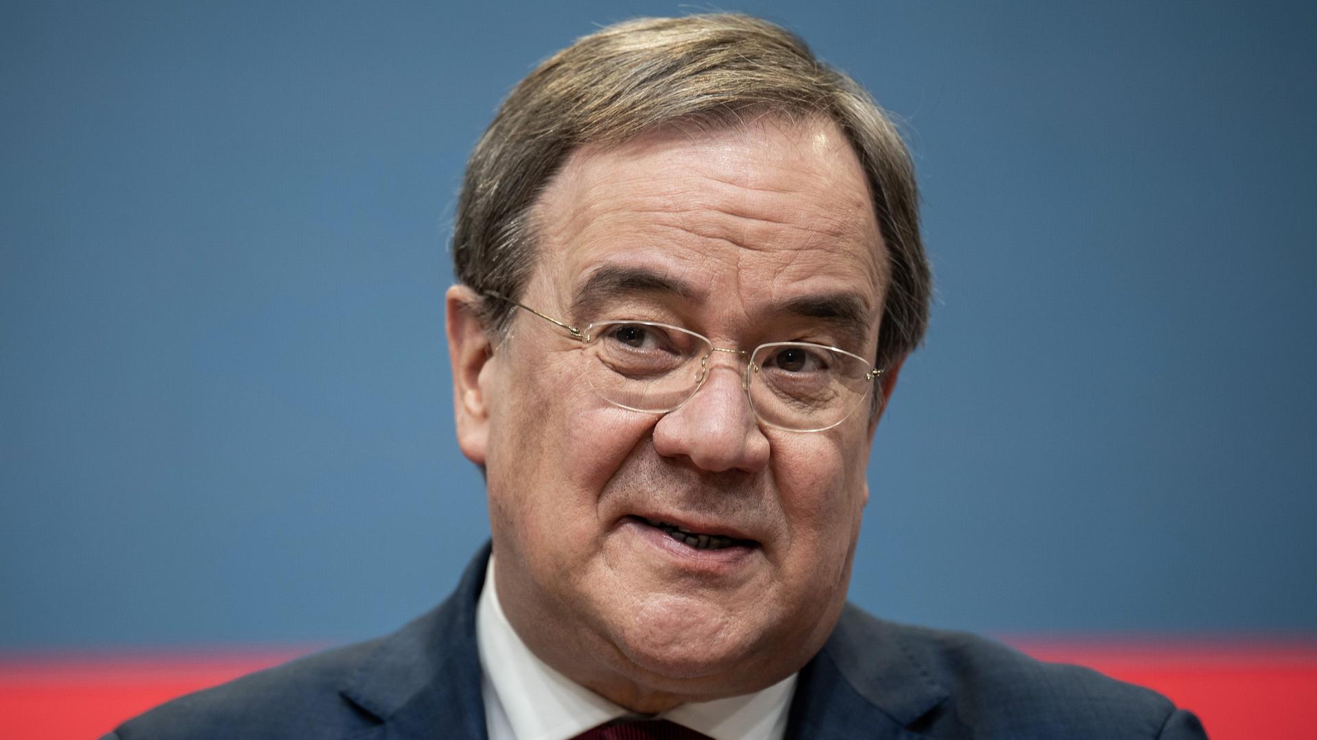 Armin Laschet, ehemaliger Ministerpräsident von Nordrhein-Westfalen, bei einer Pressekonferenz. 