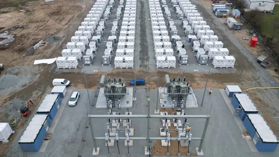 Luftaufnahme des Batteriespeichers in Bollingstedt.