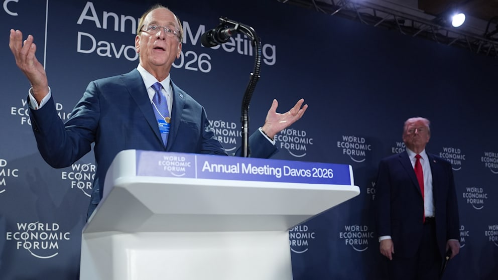 Der heimliche Davos-Chef und Strippenzieher Larry Fink (l., 73), CEO von Blackrock