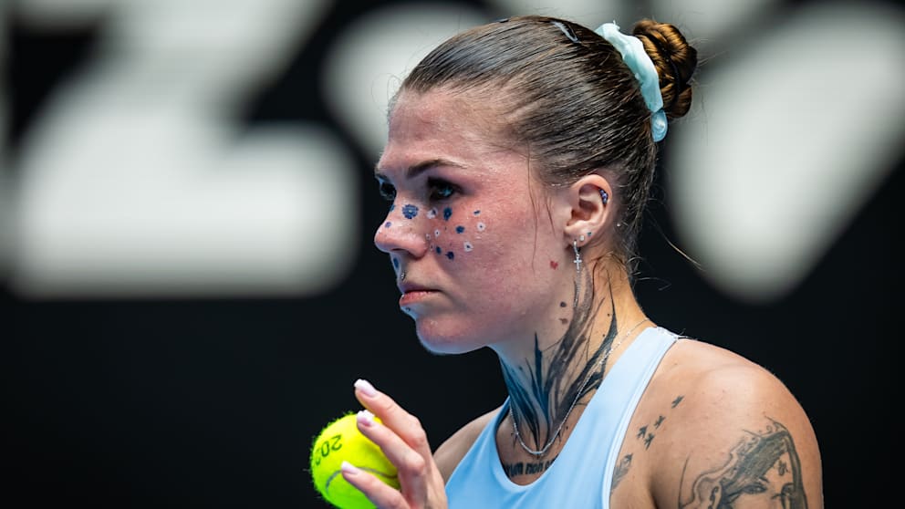 Oleksandra Oliynykova ist Tattoo-Fan. Die Punkte im Gesicht sind nur temporär