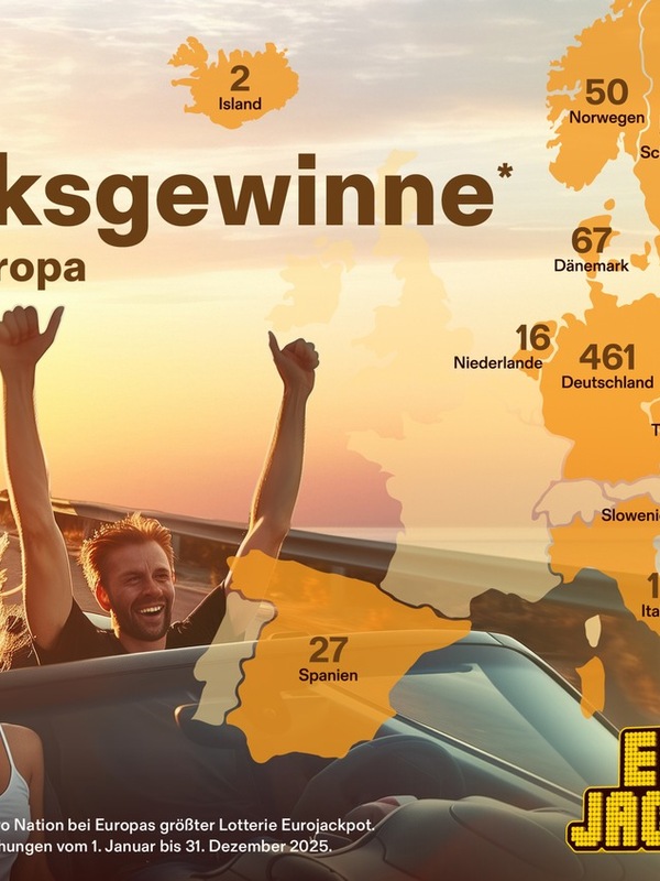 Eurojackpot macht Millionäre! Allein im abgelaufenen Jahr waren es 63.