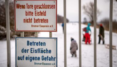 Behörde warnt: Bremer Eisflächen sind noch nicht sicher