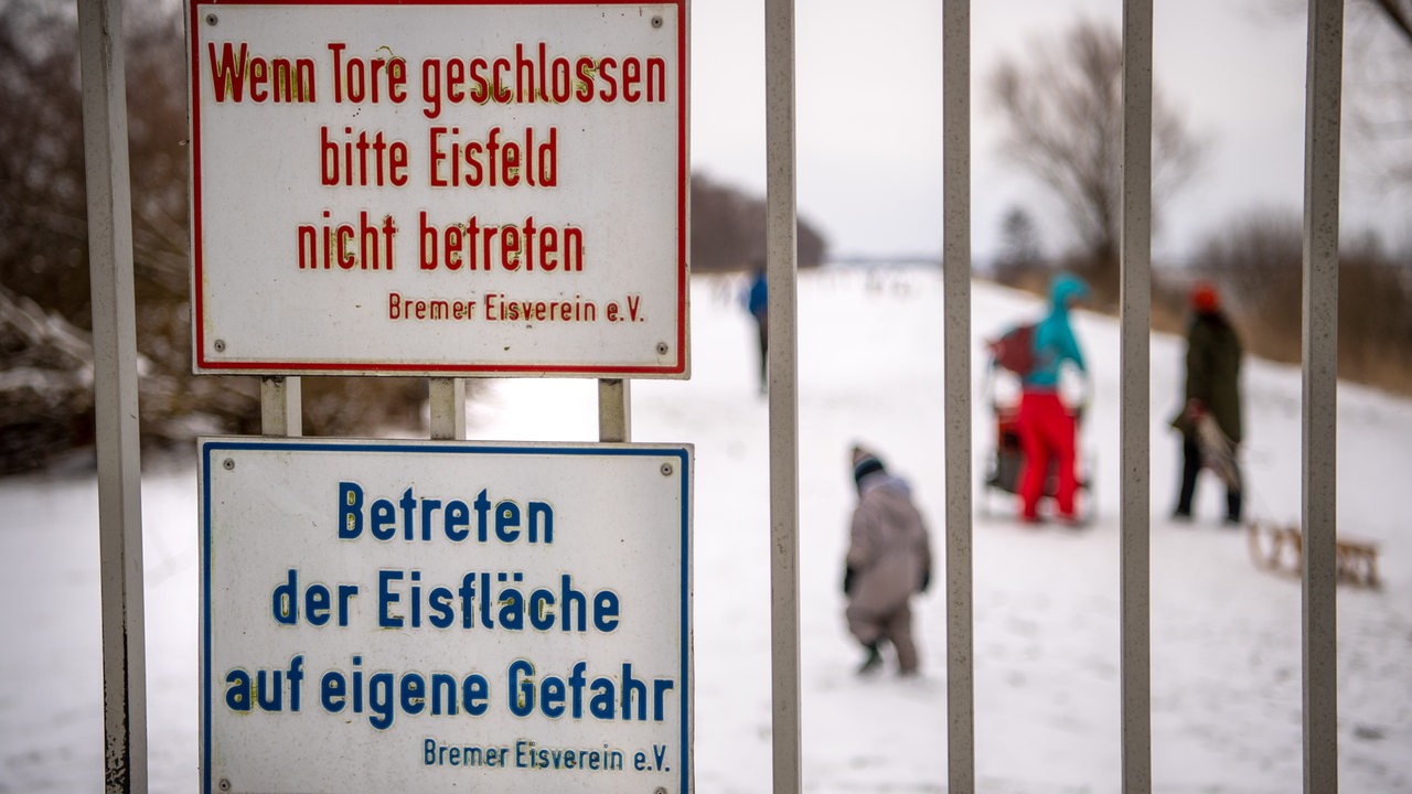 Behörde warnt: Bremer Eisflächen sind noch nicht sicher