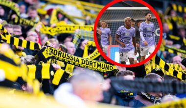 Justin Lerma vor den Fans von Borussia Dortmund.