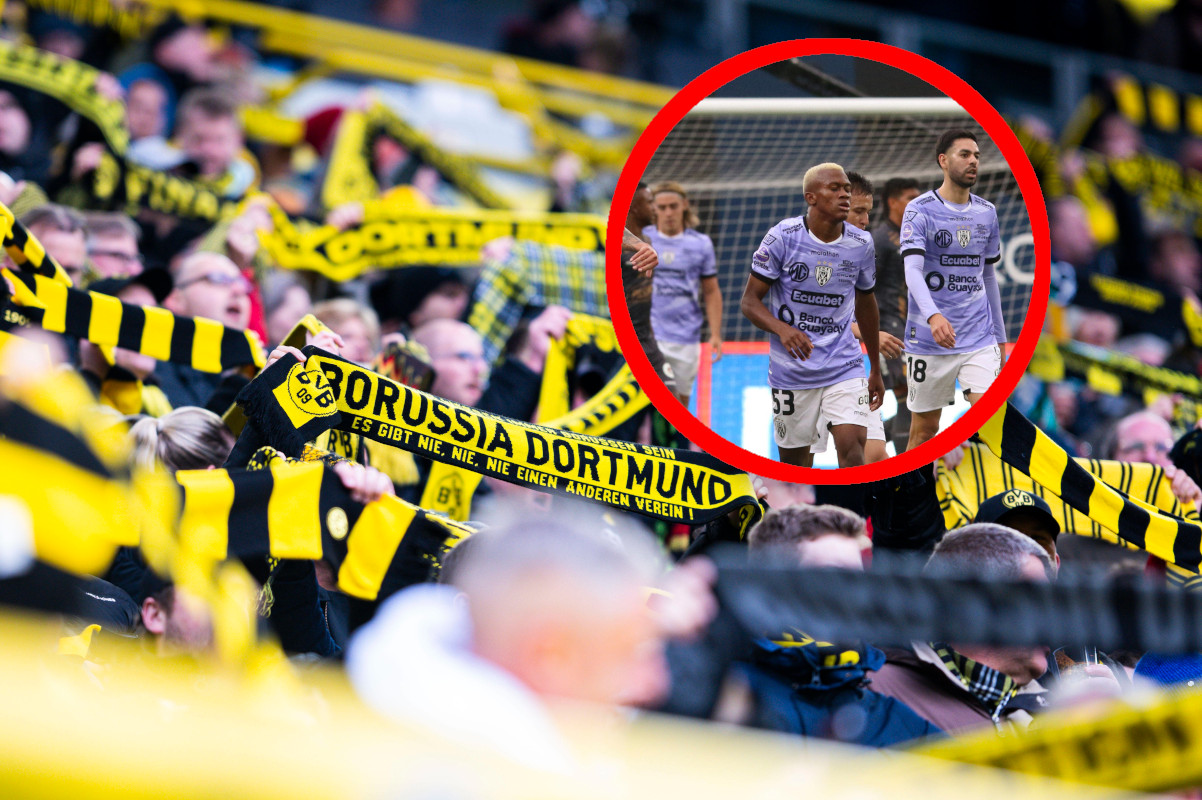Justin Lerma vor den Fans von Borussia Dortmund.